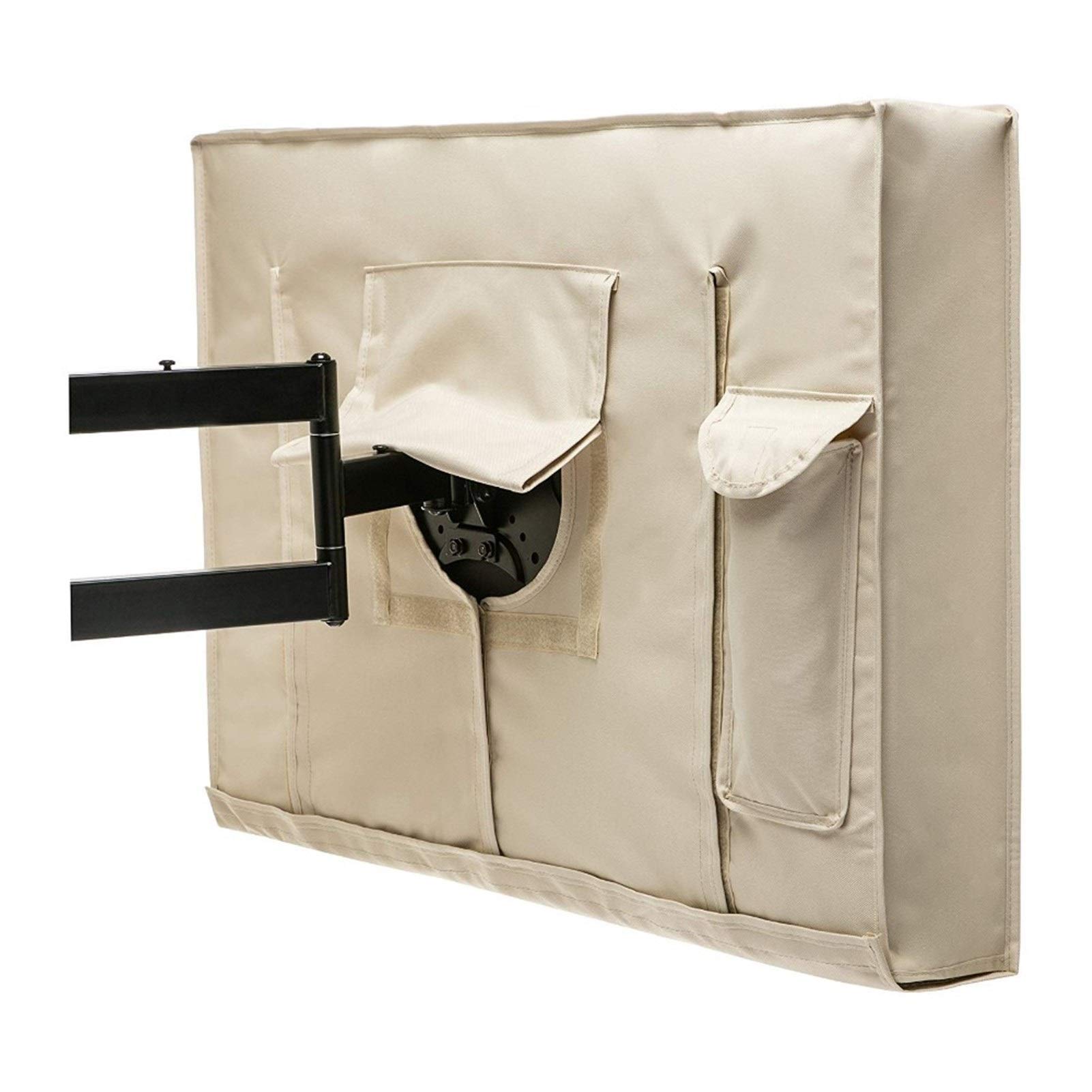 Copertura TV Antipolvere,Copri TV da Esterno Resistente agli agenti atmosferici antipolvere esterna Copertura TV Beige 40" Giardino Patio copertura 32" 36" 46" 50" 55" 60" 65" TV a schermo Protect sco