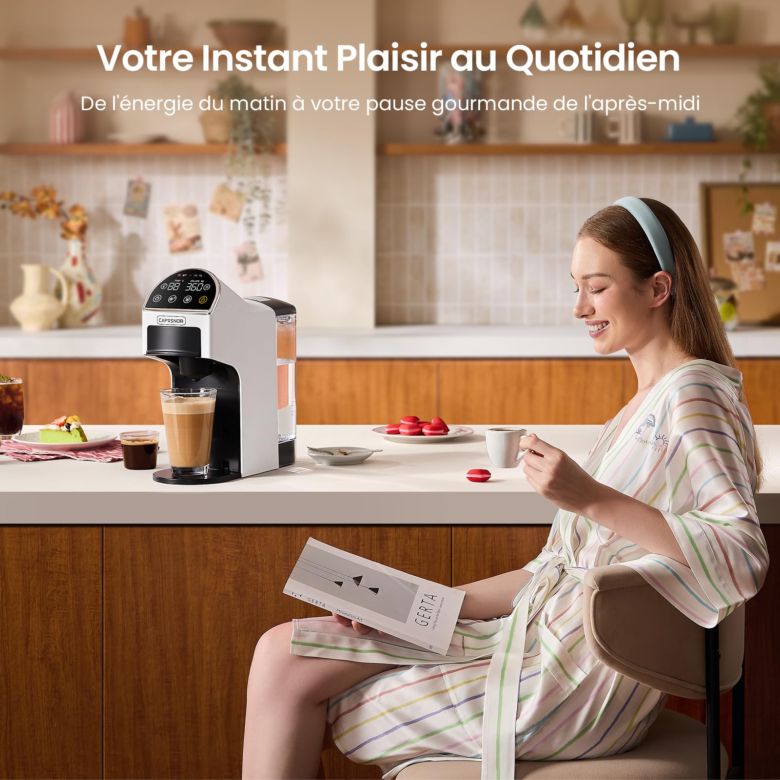 Magician2 Cafetière Capsule et Dosette 5 en 1 pour Nespresso, Dolce Gusto, Lavazza A Modo Mio, ESE 44 & Café Moulu, 20bar, Préinfusion, Écran Tactile, Débitmètre, Auto-Lock, Sans BPA, Maison et Bureau