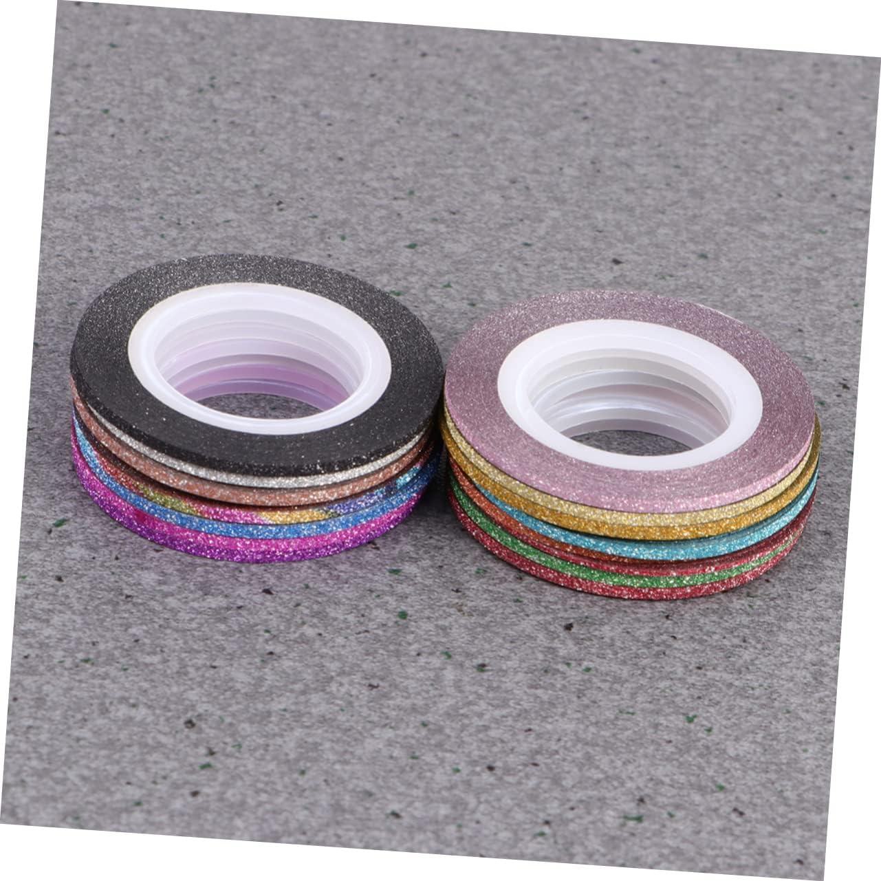 14Rolls Shiny Nail Art Striping Tape Nail Sticker Decals for Manicure Color Variety for Women and Ladies Nail Designs
