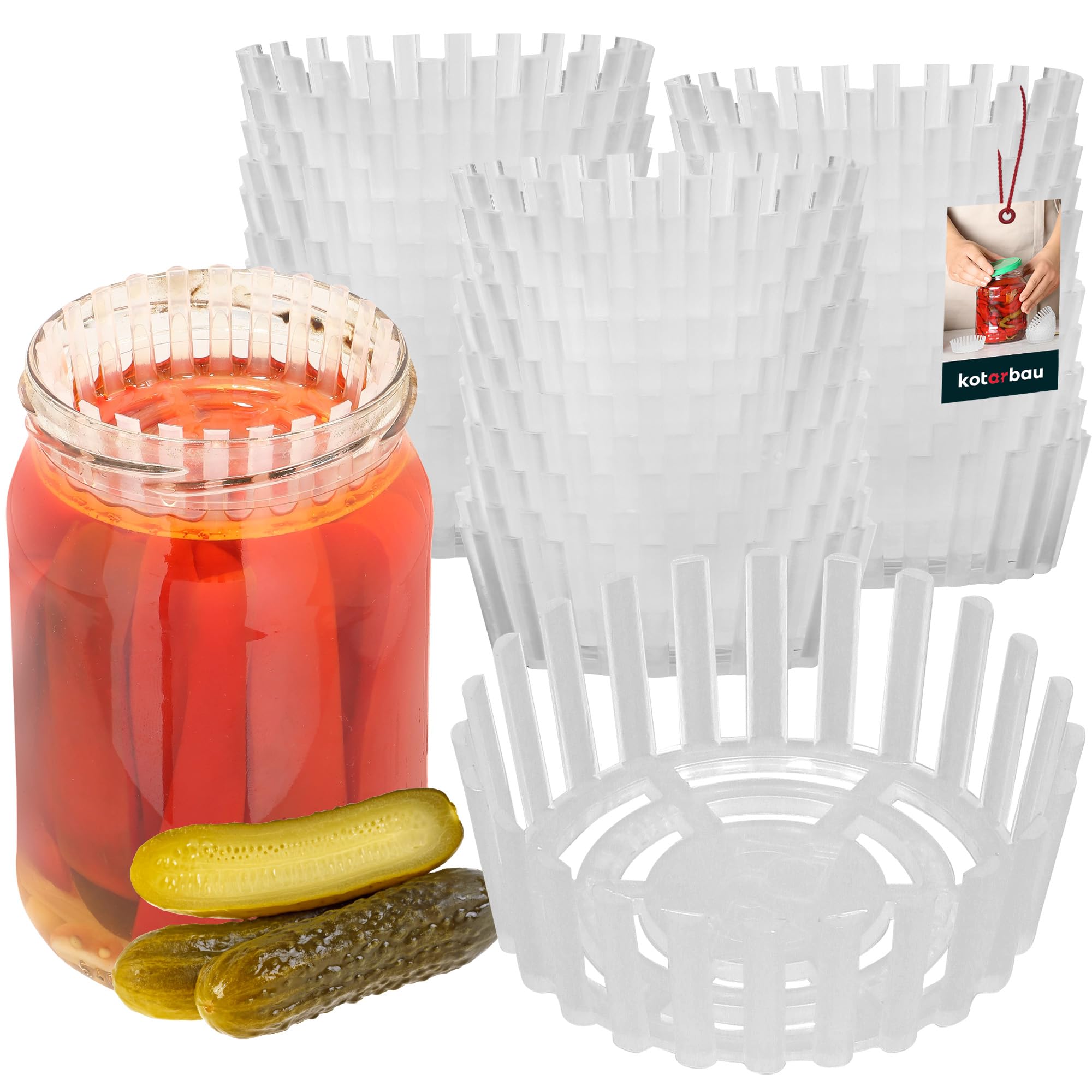 KOTARBAU® 36 Pieces Fermentation Weights Set - Fermentation Lid - Polypropylene - 82 mm (3.23 in) - Transparent - Round Grate Fermenting - Preserving Aid for Cucumbers - Pickle Jar Press Plate