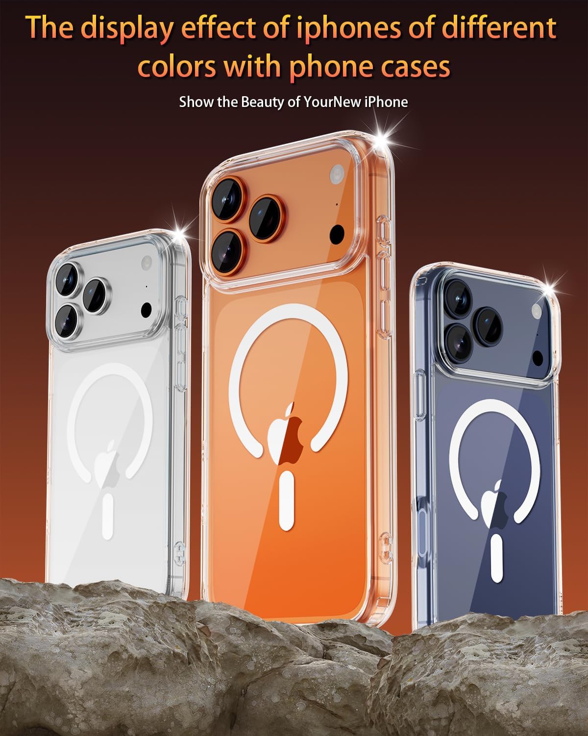 for iPhone 17 Pro Case, Compatible with MagSafe, Magnetic Slim Cover, Anti-Yellowing & Shockproof, Full Camera Protection, Includes Screen & Lens Protectors, Clear Protective Case - Image 3