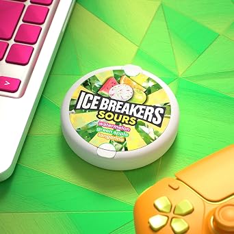 Ice Breakers Sours, Watermelon, Green Apple, Tangerine, Original Sours, 1.5-Ounce Pack (Pack of 4)