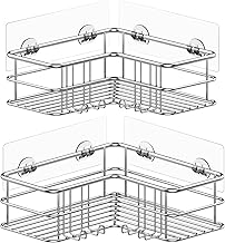 Menbyci SUS304 Shower Shelf, No Drilling Required, Shower Shelf, Corner Shelf, Bathroom Shelf, Stainless Steel, Rustproof,...