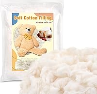 ZXIIXZ 200g Natural Cotton Stuffing Fill - Soft Premium Fiber for Stuffed Crochet Animals, Toys, Pillows, Cushions & DIY Crafts (0.44lb)