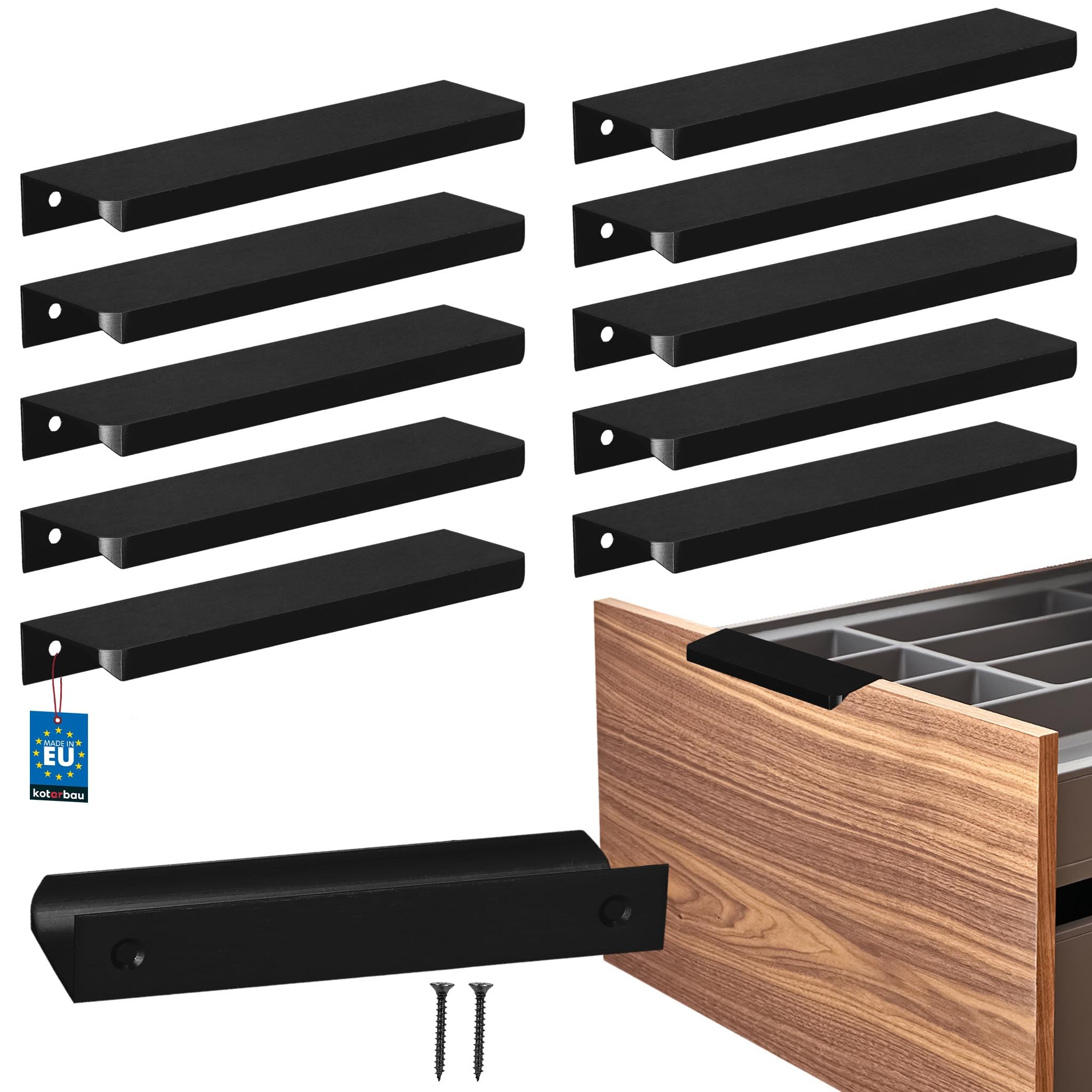 KOTARBAU® Tirador para muebles (148 mm), color negro