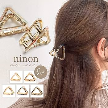 Amazon.co.jp: ninon ニノン ヘアクリップ 大 アセチ べっ甲