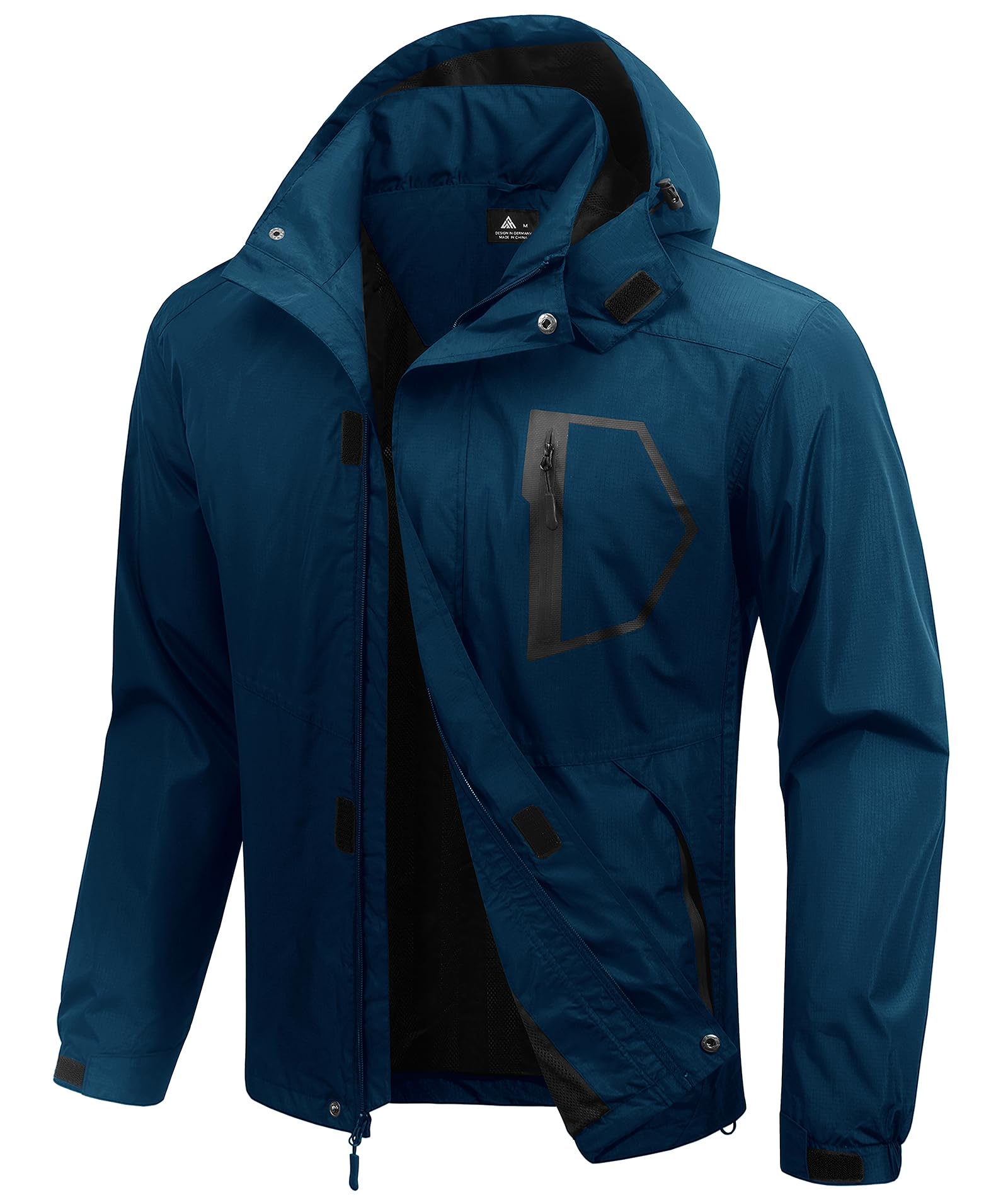 SWISSWELL Mens Rain Jackets Waterproof with Hood Men Windbreaker Jackets Lightweight Rain Coats for Golf Fishing Hiking