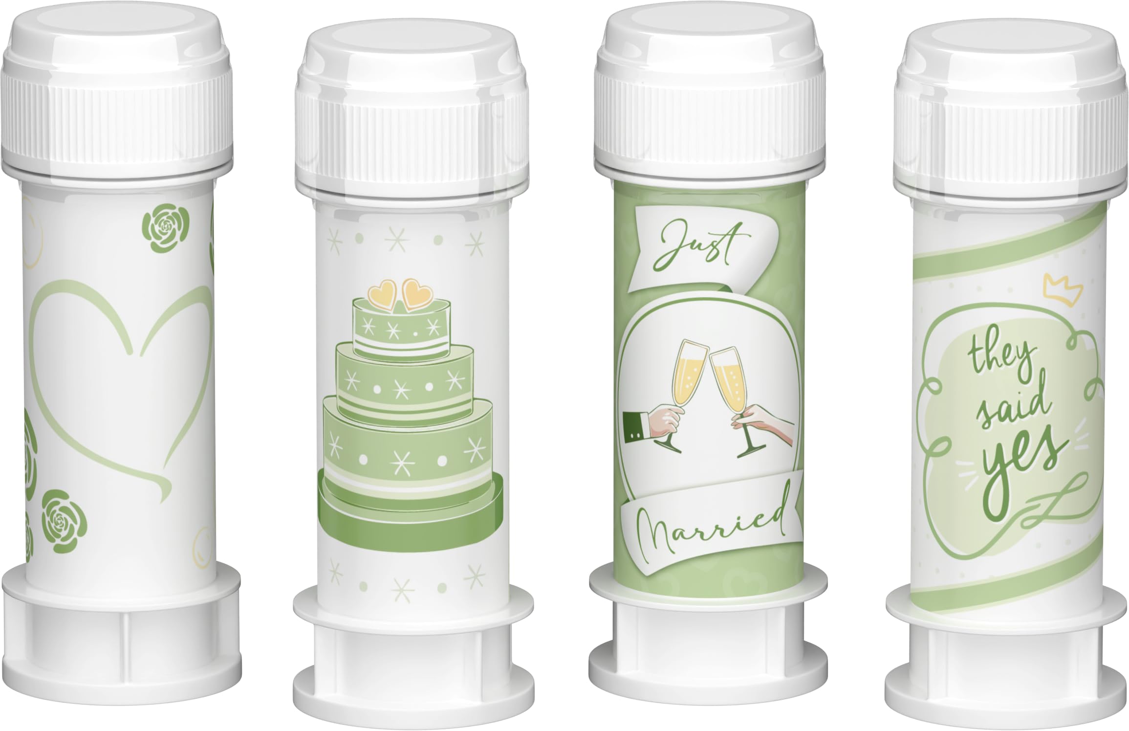 Bubble World - Wedding Natura - Seifenblasen Hochzeit 6 x 60 ml - Weiße Tuben mit integriertem Blasgerät - Gadget Bonbonniere Platzhalter Hochzeit Elegant - Made in Italy