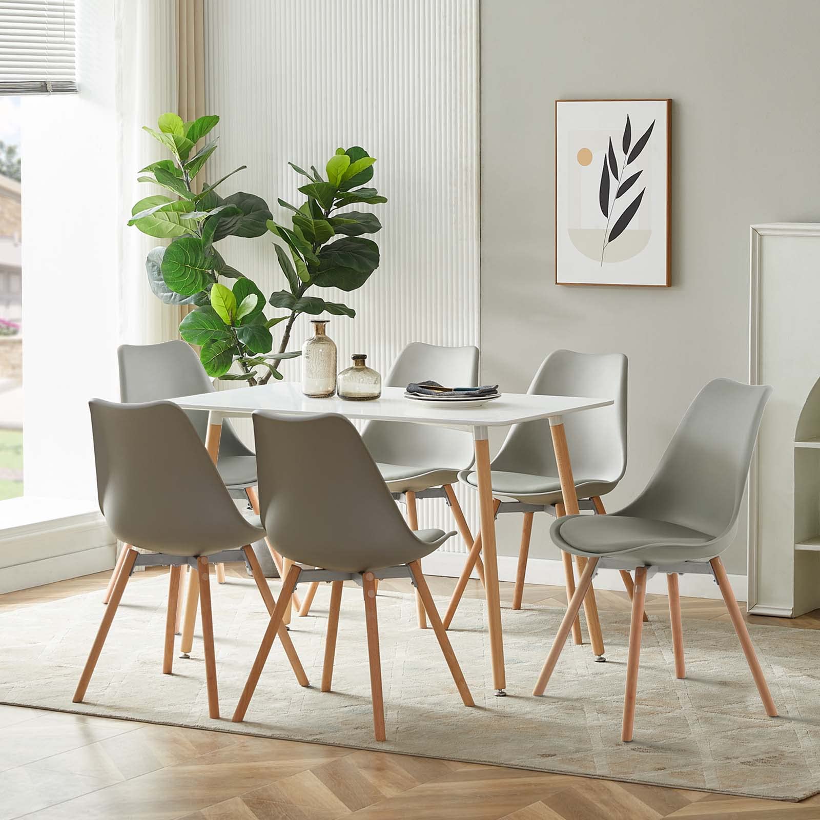 Lot de 6 chaise de salle à manger rembourrée avec garniture cloutée, pieds en acier inoxydable plaqué or, en velours, beige et or | Leroy Merlin