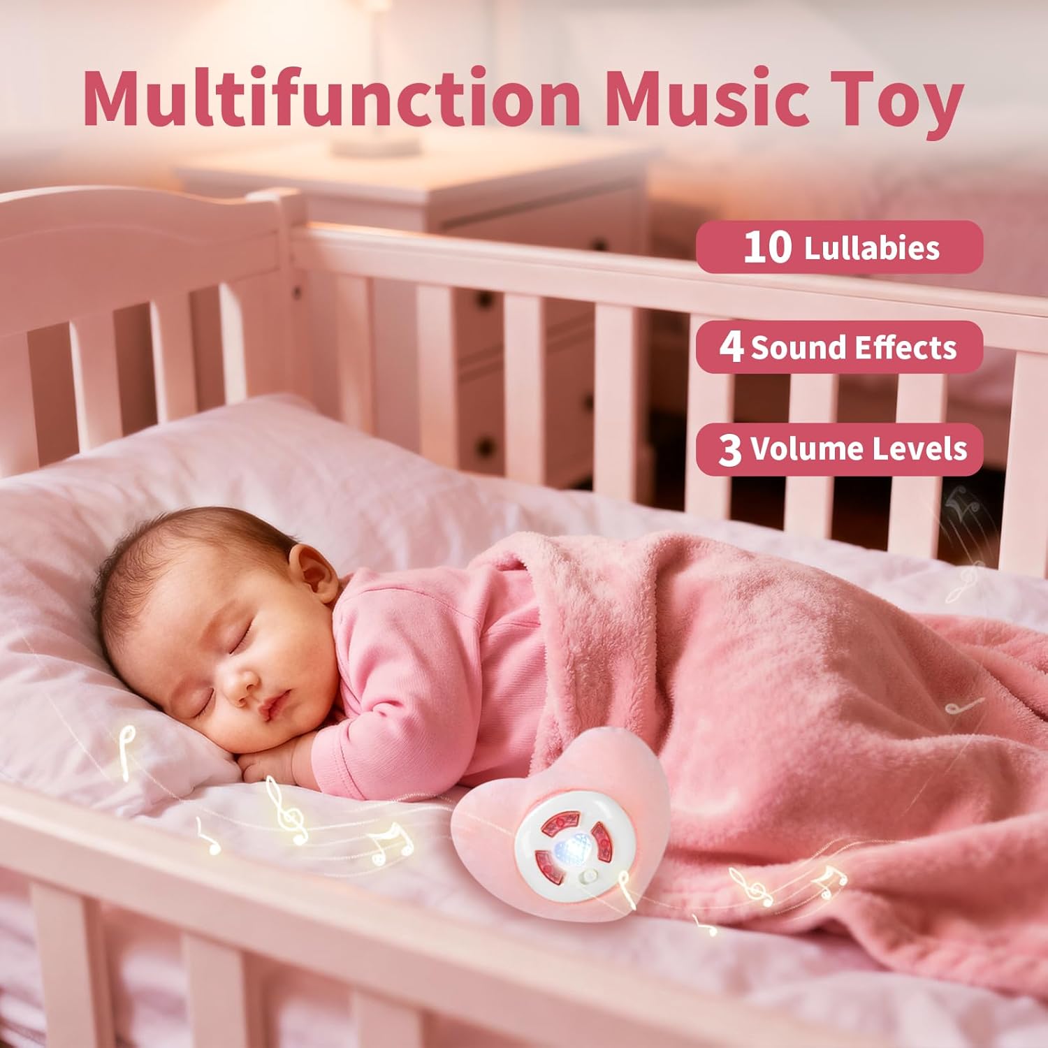 2-in-1 Tummy Time Mat & Seated Support Pillow with 5 Sensory Toys, Baby Floor Seat for Tummy Time & Early Sitting Support, Musical Stuffed Toys, Essentials Development Gifts for Newborn Babies - Image 4