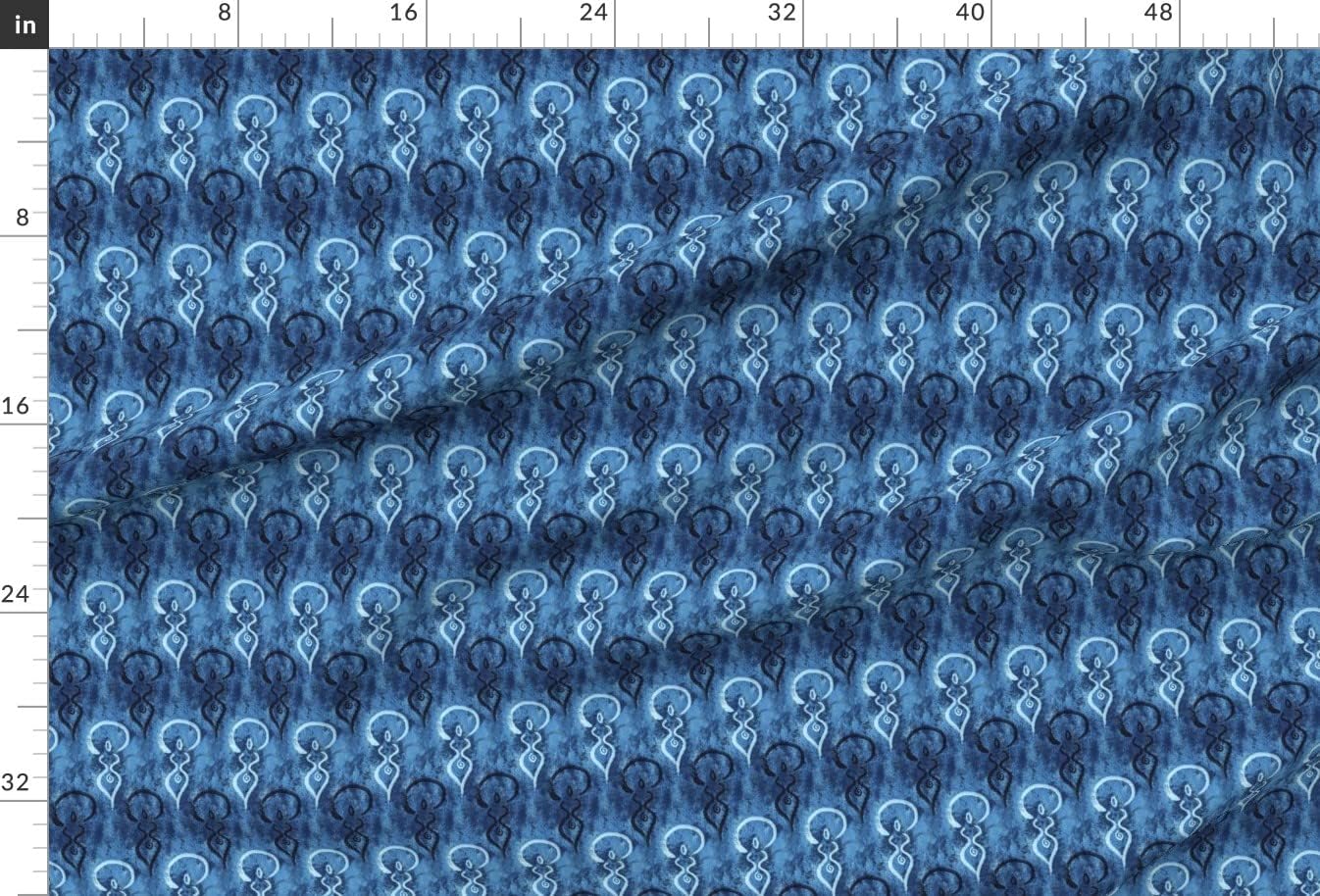 Spoonflower Fabric - Pagan Blue Painted Occult Mystical Printed on Minky Fabric by The Yard - Sewing Baby Blankets Quilt Backing Plush