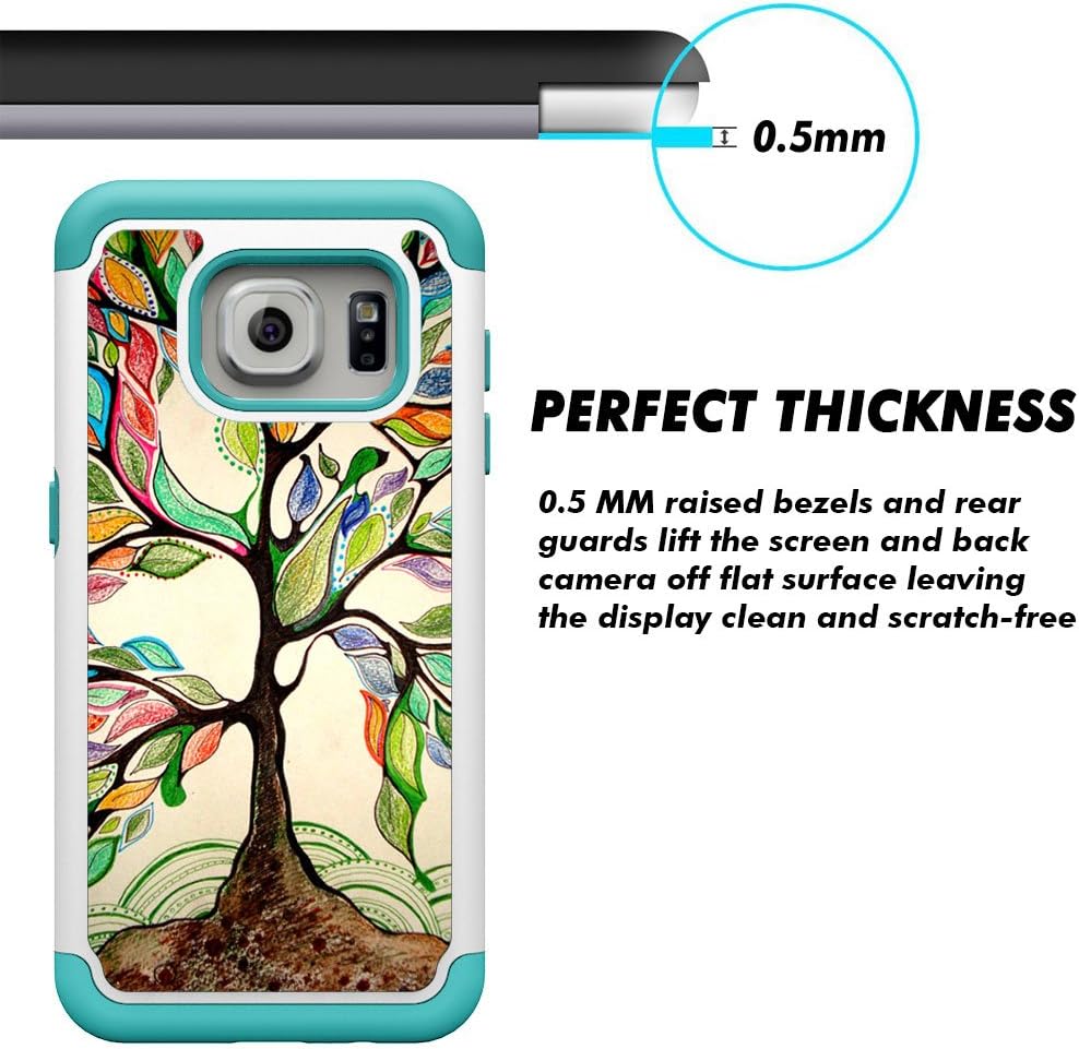 S7 Edge Case, Galaxy S7 Edge Cases, UrSpeedtekLive [Shock Absorption] Dual Layer Heavy Duty Protective Silicone Plastic Cover Case for Samsung Galaxy S7 Edge - Love Tree