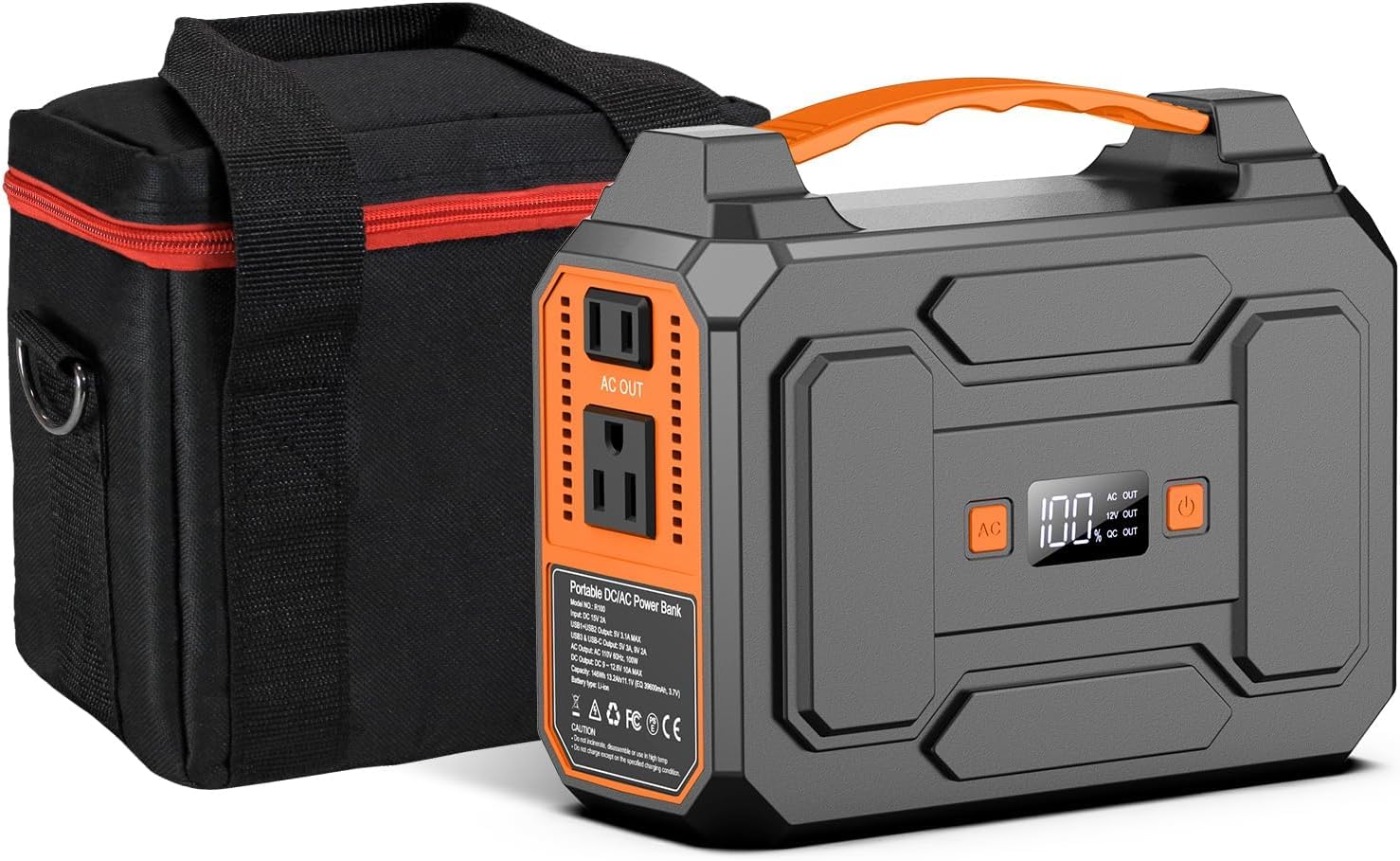 146Wh Portable Power Station Bank 200W Peak 100W Rated Solar Powered Power Bank with Carrying Bag with AC