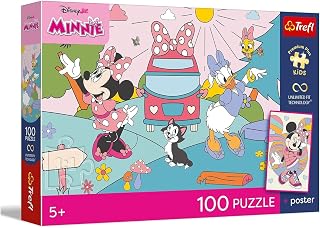 Trefl - Disney Minnie, Pink Adventure - 100 pezzi - Puzzle colorato con gli eroi delle...