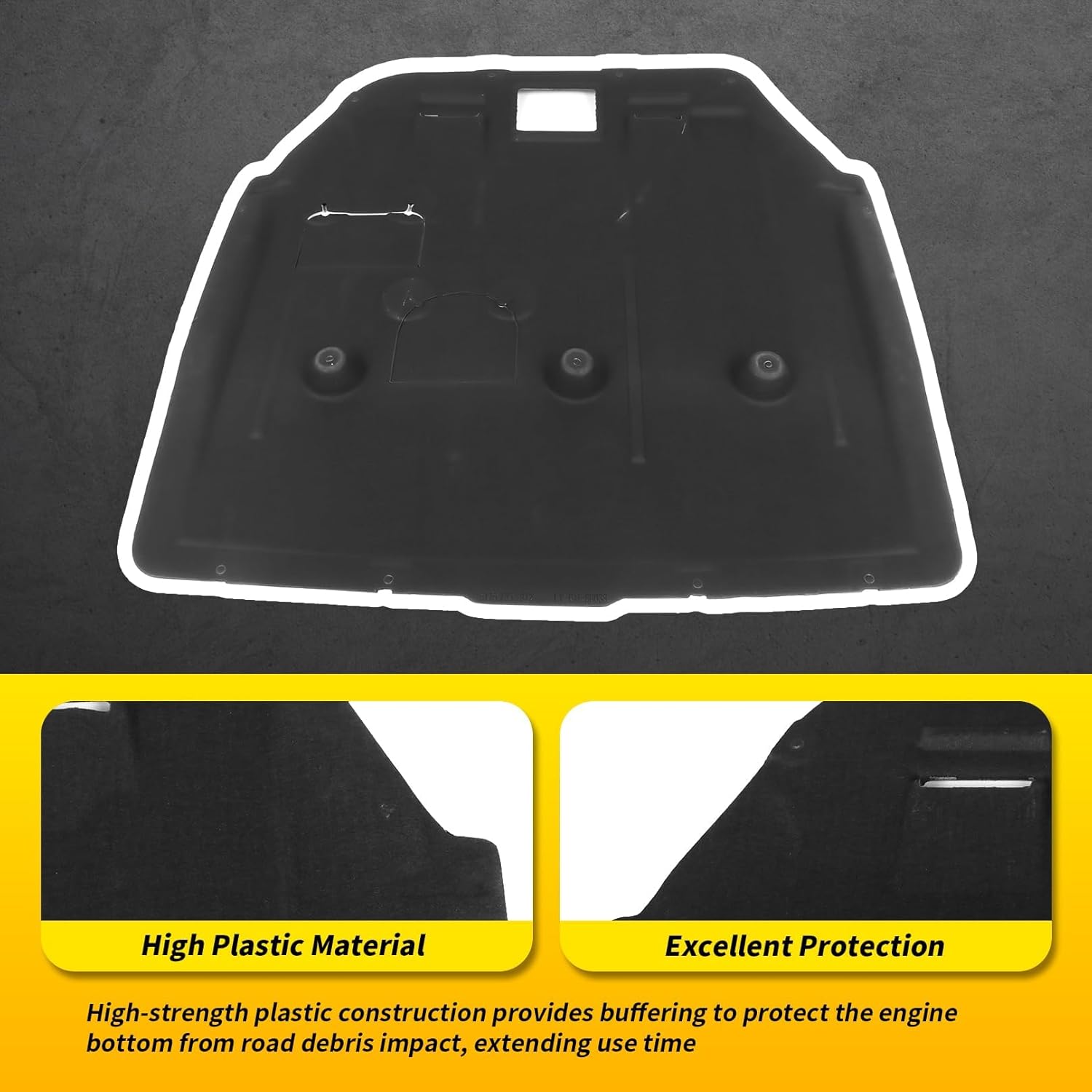 Front Engine Splash Shield Compatible with 2014-2020 Cooper F55 F56 Black Engine Splash Shield Under Cover 51757343141
