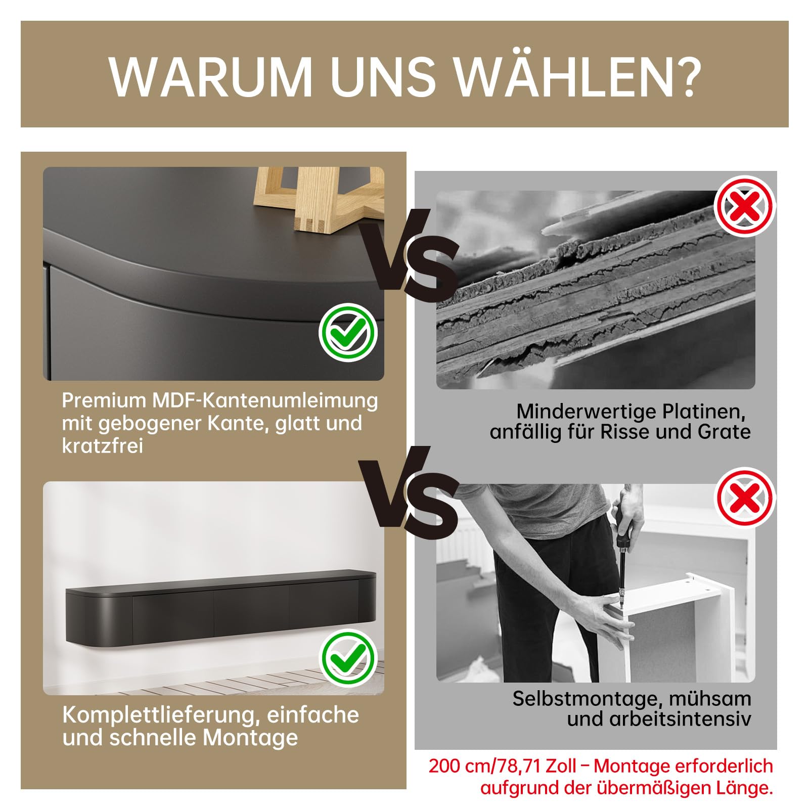 140CM Schwebender TV-Schrank, TV Board Hängend, Fernsehtisch, Lowboard, TV-Mediakonsolle, TV-Regale, Modern mit Großem Stauraum für Wohnzimmer, Unterhaltungsraum, Schlafzimmer (Schwarz)