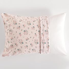 NTBAY 2 Pack 100% Natural Jersey Cotton Toddler Pillowcases, Super Soft and Breathable Travel Pillow Cases with Envelope Closure for Nursery, 13x18 Inches, Pink Floral