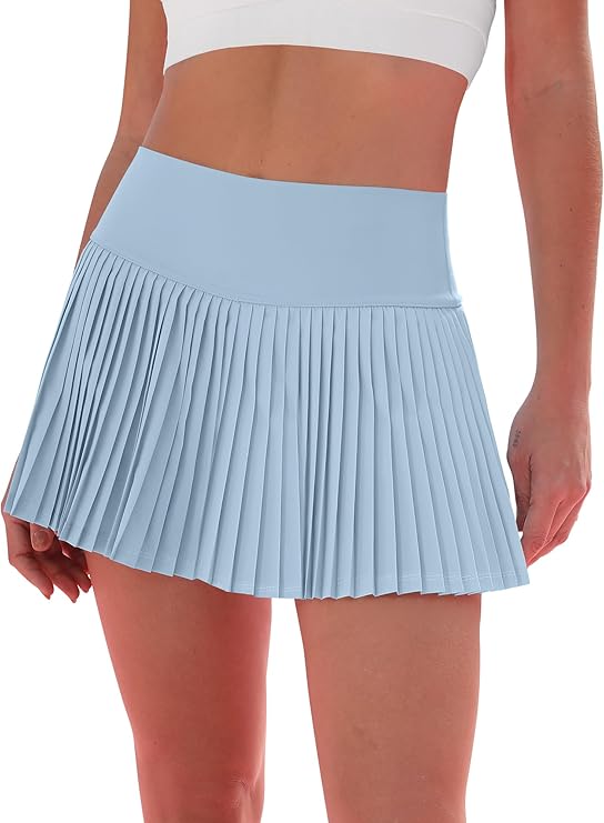 Eayouko Pleated Tennis Skirt for Women with Shorts Women&#39;s Skirts High Waisted Golf Skirts Workout Athletic Skort Skorts