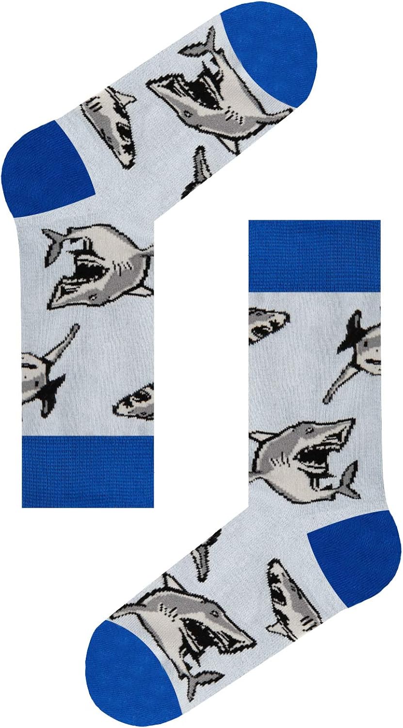 HAPPYPOP Boys Socks Novelty Crazy Shark Socks Space Socks Food Dinosaur Sloth Animals Socks for Kids Gift Box 4-10 Years : Clothing, Shoes & Jewelry