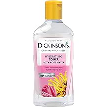 Dickinson's Enhanced Witch Hazel Hydrating Toner with Rosewater, Alcohol Free, 98% Natural Formula, 16 Fl Oz (Pack of 1)