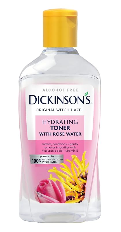 Dickinson's Tônico facial sem álcool com hamamélis e água de rosas, 473 mL