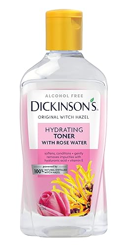 Dickinson's Enhanced Witch Hazel Hydrating Toner with Rosewater, Alcohol Free, 98% Natural Formula, 16 Fl Oz (Pack of 1) - 16 Fl Oz (Pack of 1)