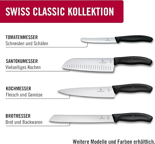 Victorinox Swiss Classic 6-Piece Breakfast Knife Set, 11 cm, Red - 6