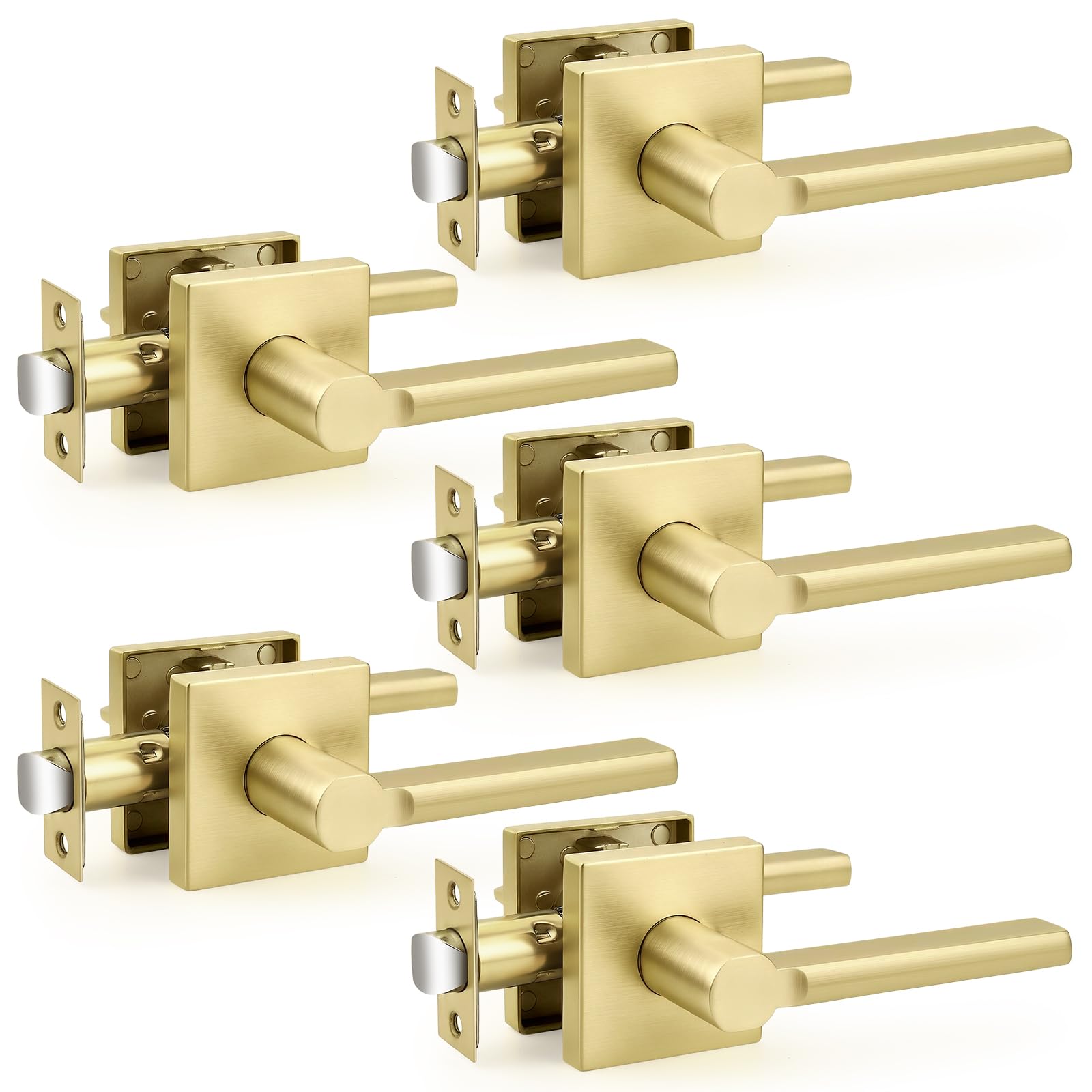 Probrico Door Handle with Lock - Brushed Nickel -24