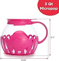 Vista 7 de Ecolution - Palomitero MicroPop patentado para microondas con vidrio seguro para temperatura, tapa 3 en 1 mide granos y derrite mantequilla, hecho