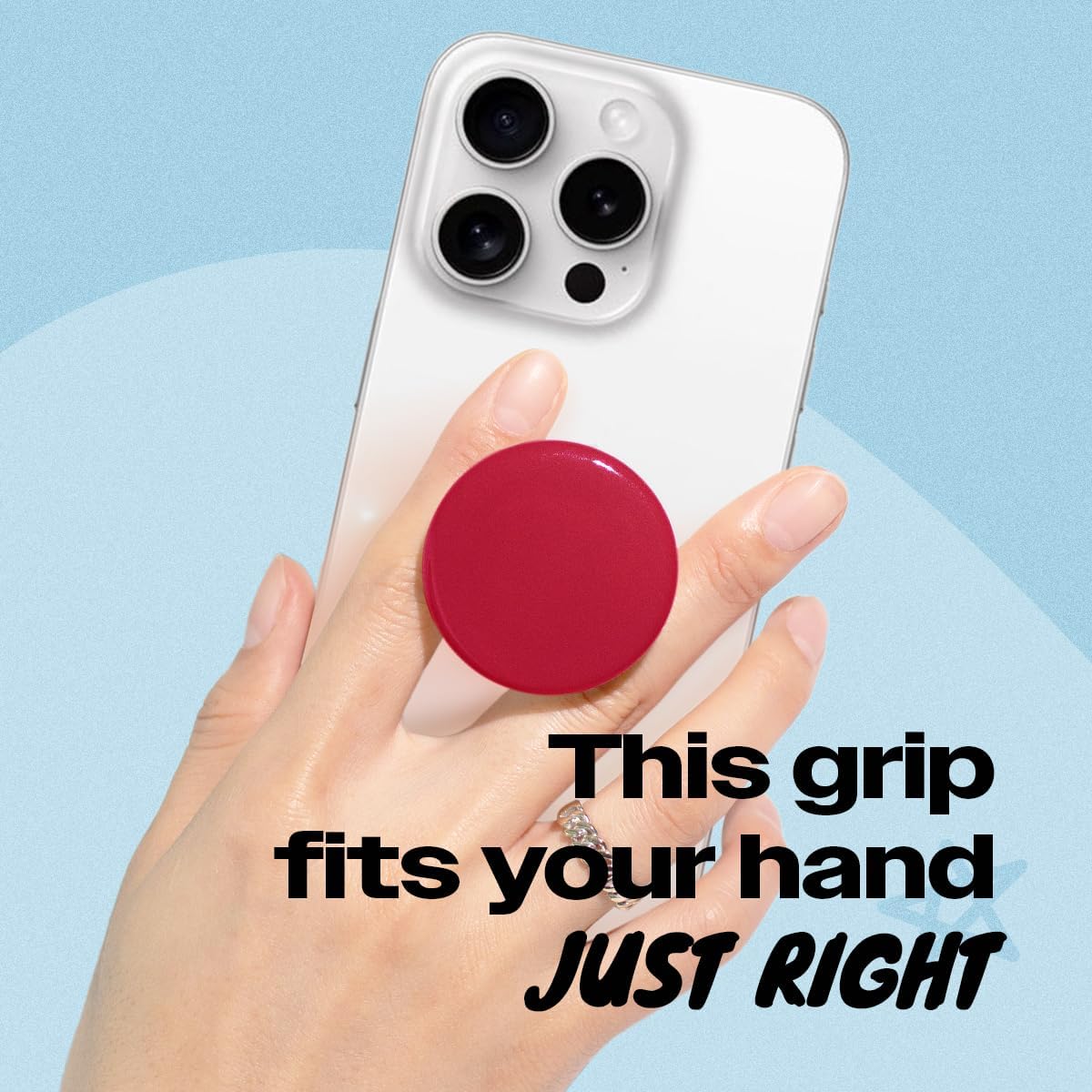 OnTheGrip Cute Solid Macaron Color Round Shape Collapsible Mobile Phone Grip Stand Holder for Smartphone Tablet Cell Phone Accessory (Red) image 2