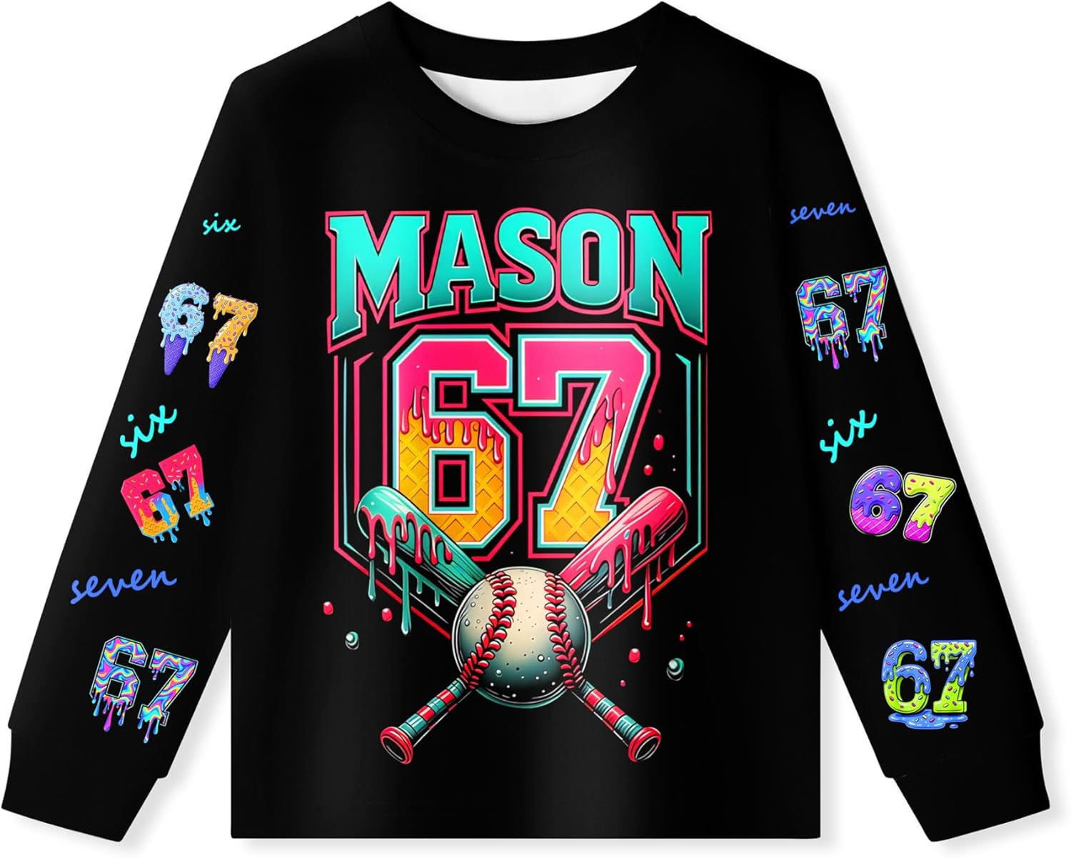 Kids 67 Meme Clothing Set 6 7 𝑷𝒂𝒋𝒂𝒎𝒂s, 4-14Y - Image 3