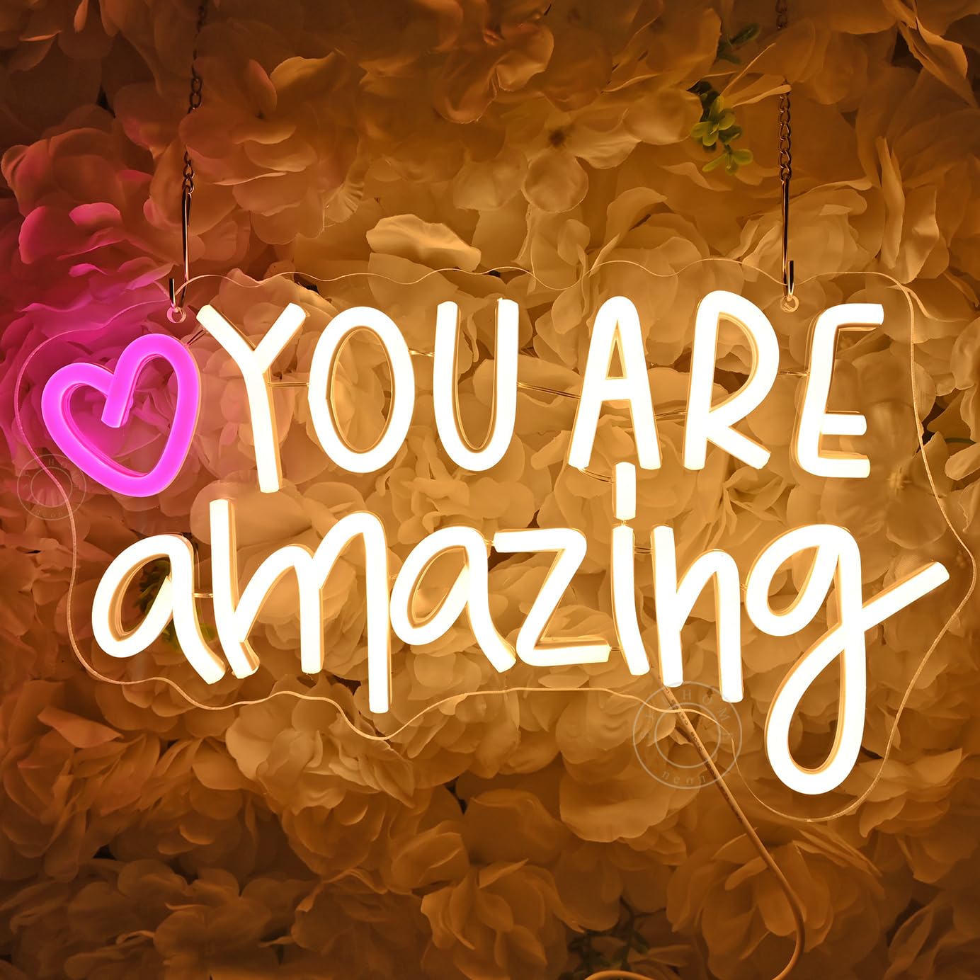 SYLHOME Led Neon Light Sign You Are Amazing Heart Classroom Kids Room Besroom Wall Decor Sign Banner Birthday Christmas Party Backdrop 13.8" X 8" USB