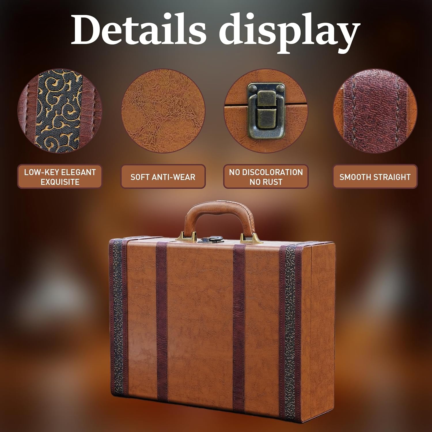 HURZMORO Leather Storage Rack for Glencairn Whisky Glass, 6 Whiskey Glasses Holder for Organizer,Compatible with Glencairn Whiskey Glasses Set of 6(not include Glasses)