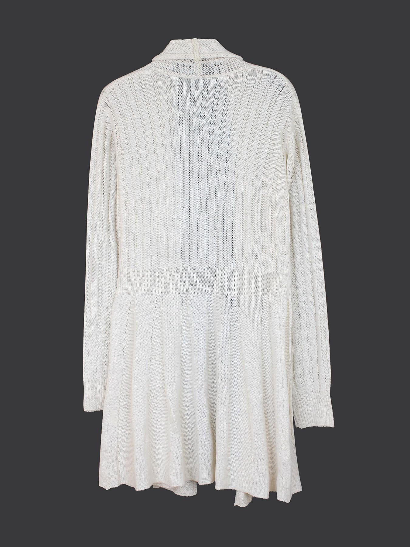 Gilets Longs pour Femmes Gilets Longs en Crochet Effet Cascade Gilets Mi-Longs en Grosse Maille Vestes en Maille À Volants Manteaux Longs pour Le Quotidien
