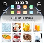 AMZCHEF 8-IN-1 Professional Blenders, 1800 Watts Commercial Blender for Kitchen with Timer, Innovative LED Panel, 8 Functions for Smoothies, Shakes & More, 8 Speeds & Pulse, 68 oz. Pitcher, Black