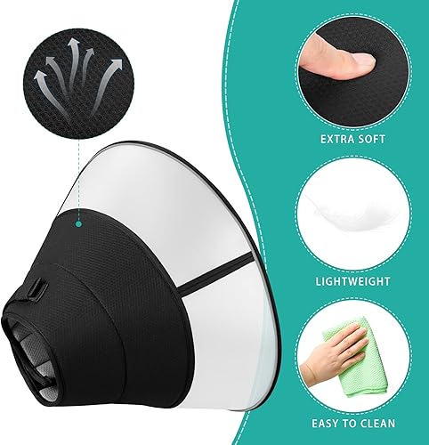 Miniatura 2 de Laetipet Collar de cono suave para después de la cirugía, conos transpirables para perros y gatos grandes, medianos y pequeños, cómodo collar para
