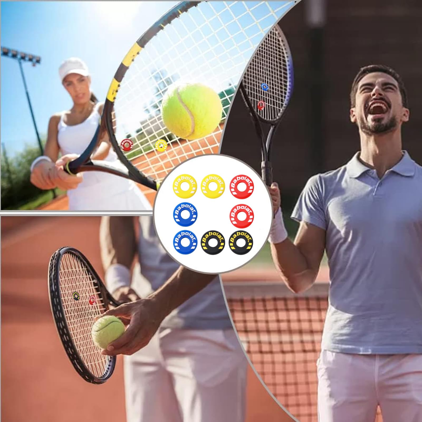 8 Smorzatori Per Racchetta Da Tennis E Badminton – Antivibranti, Riduci Vibrazioni, Gommini Assorbenti - 3
