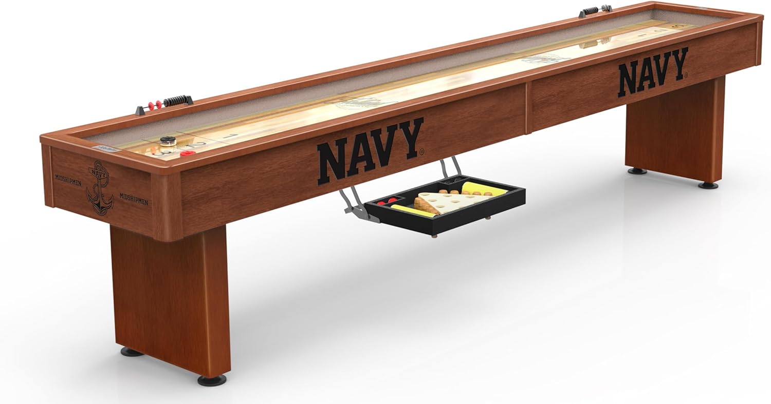 Officially Licensed US Naval Academy (Navy) 12' Shuffleboard Table