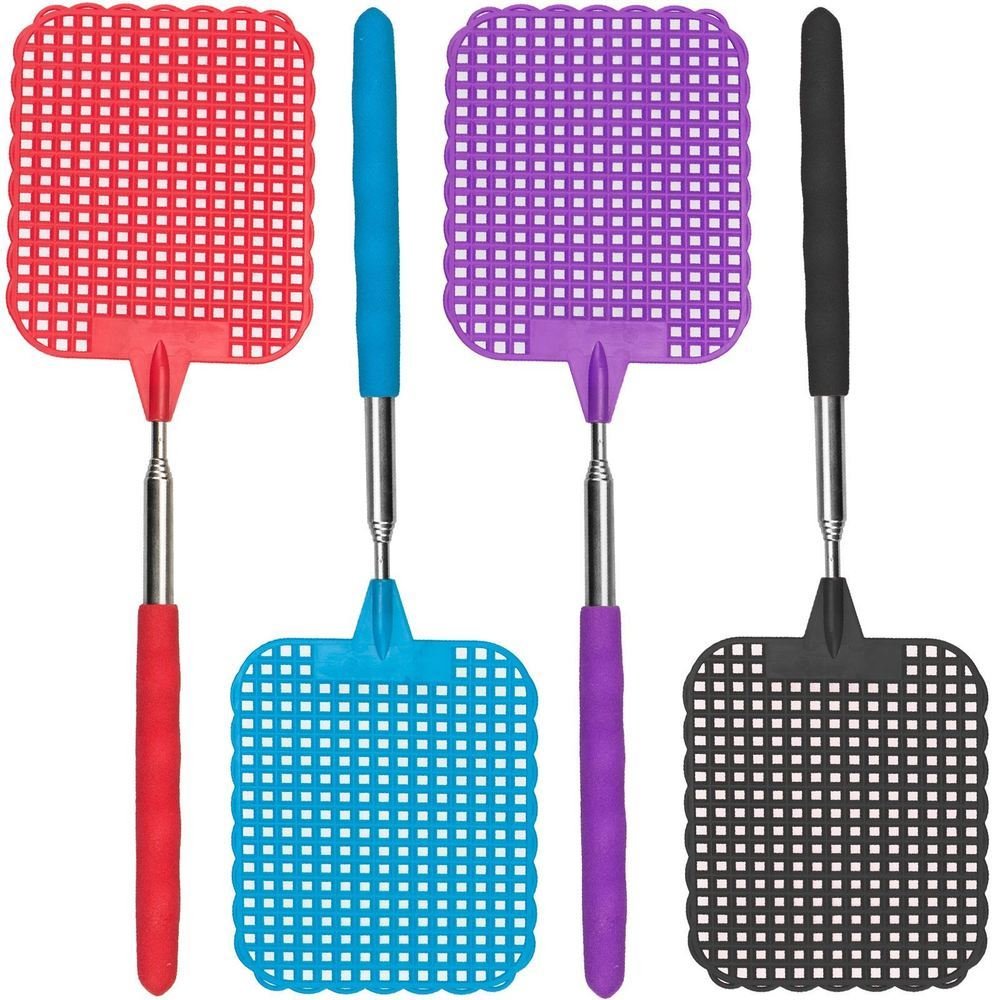 Pest Attack 70cm Extendable Telescopic Fly Swatter Easy Grip Portable Catcher