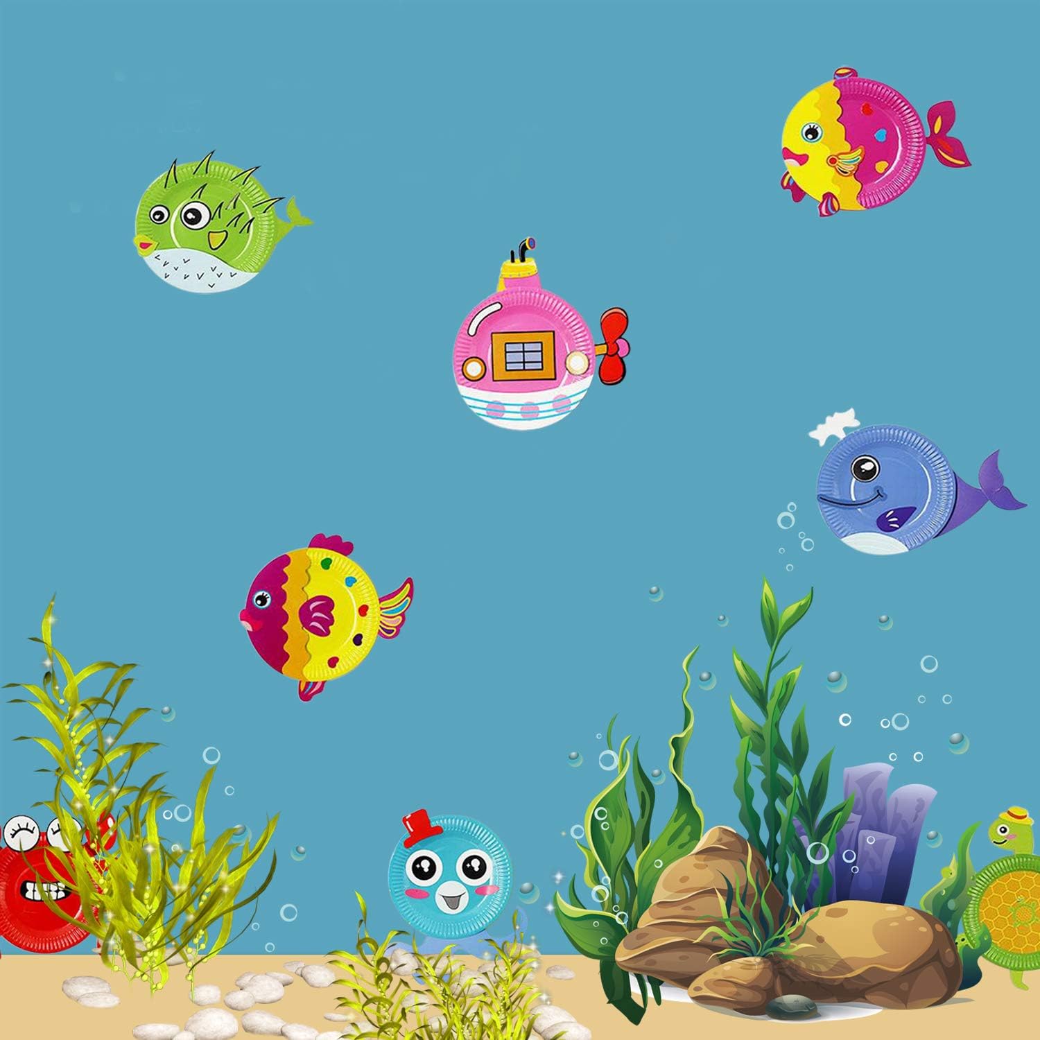 Ecore Fun 20 Packs Paper Plate Art Kit for Kids Toddler Crafts DIY Creative Crafts Animal Paper Plate Sticker Perfect for Boy and Girl Craft Parties, Groups and Classroom : Toys & Games