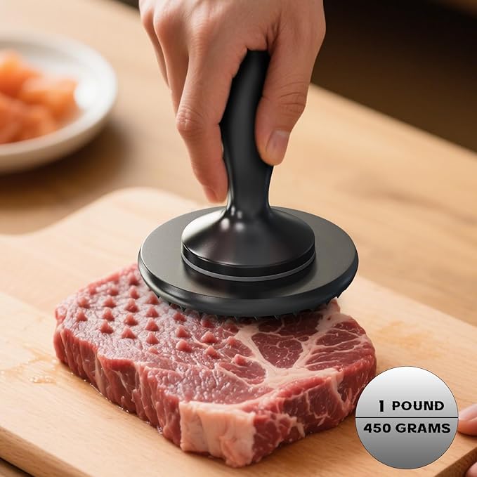 Martillo ablandador de carne 3 en 1 doble cara con base miniatura 5