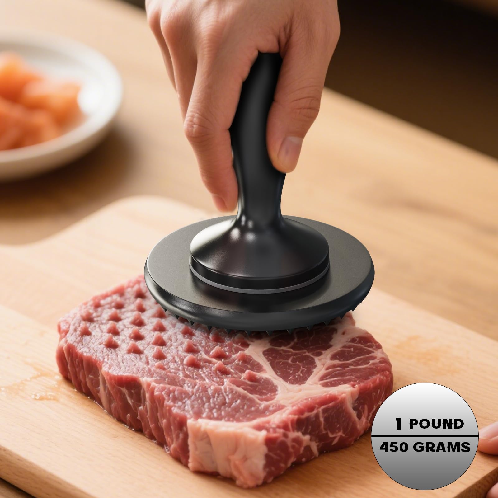 Herramienta ablandadora de carne 3 en 1, mazo de carne, golpe de cocina de doble cara para ablandar bistec, chuleta de pollo 5