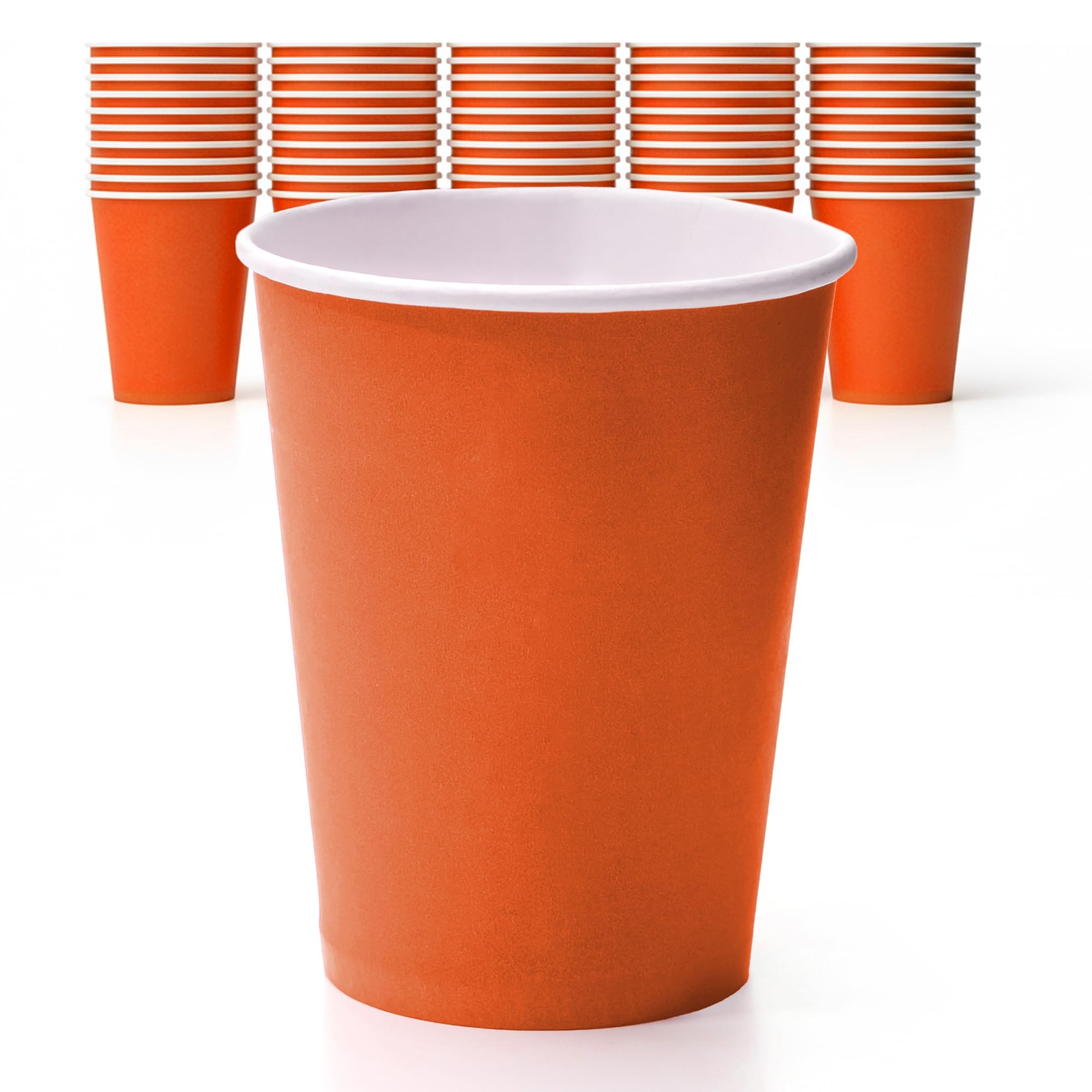 EVOKK 100 Red Disposable Paper Party Cups 12oz - Versatile Paper Cups for Birthdays, Hen Parties, Stag Do & Student Nights - Ideal for Juice & Summer Fun - Reusable American Style