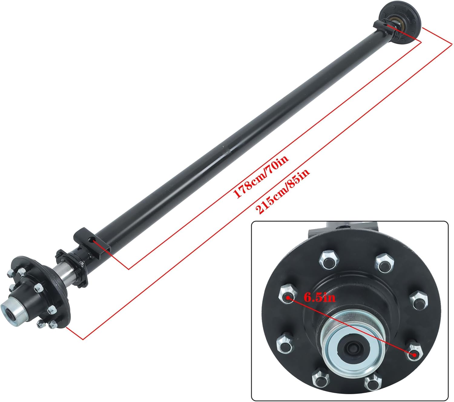 7000lbs Capacity Trailer Axle 8 Lug-6.5 Trailer Axle 85 Hub Face 70 Spring Center