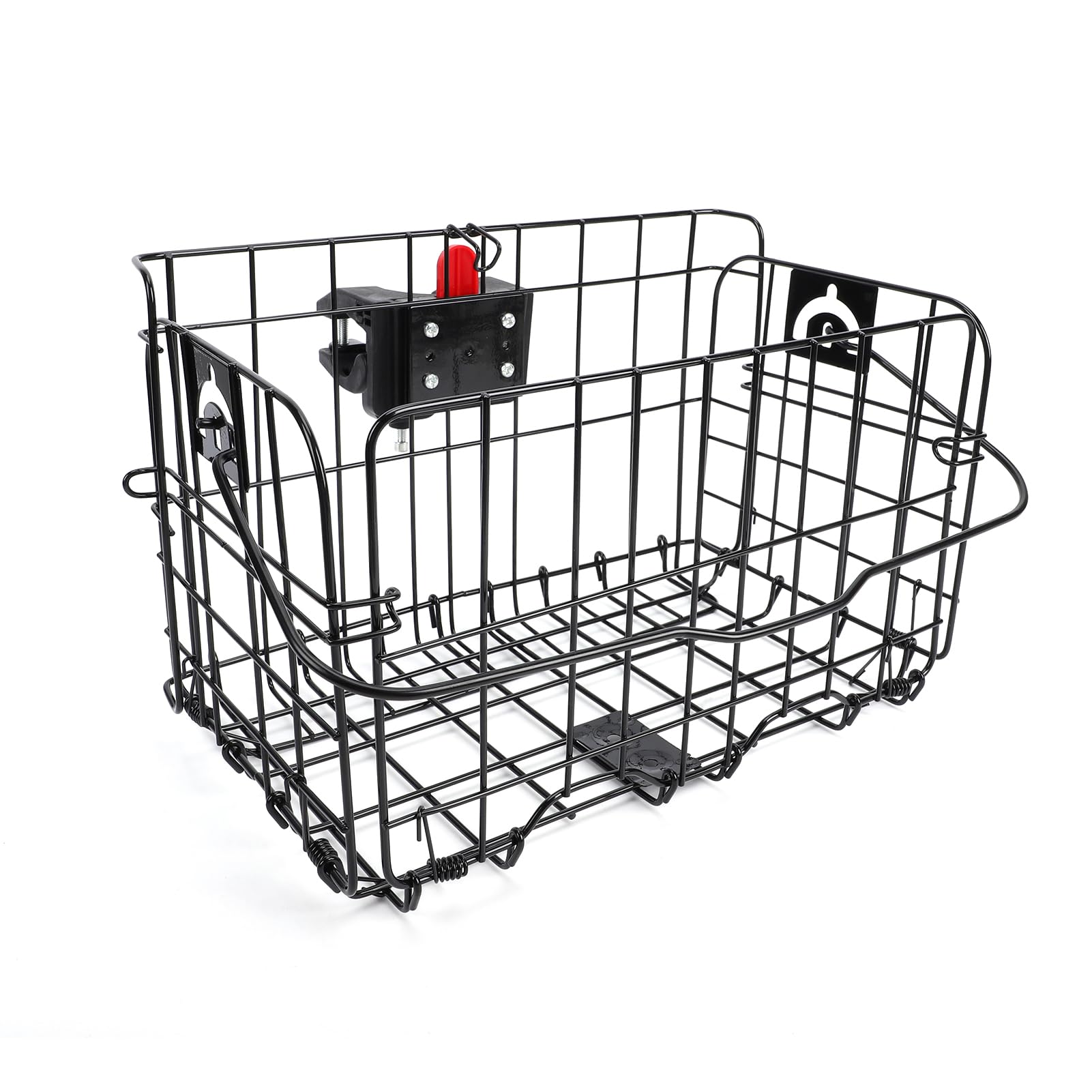 Przedni Koszyk Rowerowy z Szybkozłączem i wewnętrzną torbą. Praktyczny i Trwały design. Uniwersalny Pasujący do Rowerów szosowych. Metalowy Czarny