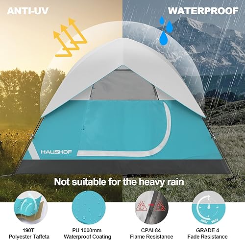 Miniatura 4 de HAUSHOF - Tienda de campaña familiar para 24 personas con mosca extraíble de lluvia, fácil de instalar, tienda de campaña portátil para mochileros,