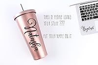 Vista 4 de Holographic Name Decal Sticker Vinyl Name Sticker For Tumbler Cups, Water bottle Stickers Personalized Wedding Party Favors, Car Stickers