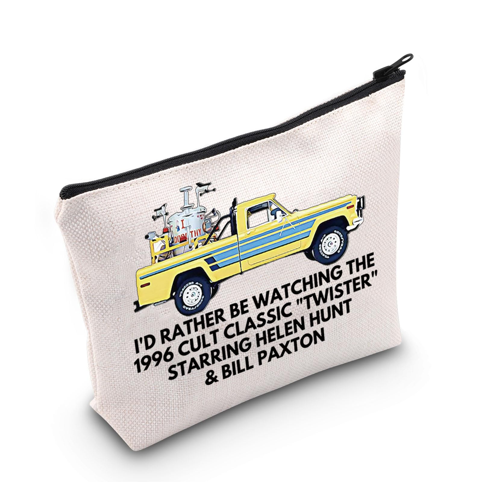 POFULL 90s Movie Lover Gift Twister Gift Cowboy Gift Tornado Gift I'd Rather Be Watching Twister Cosmetic Bag (I'D RATHER BE)