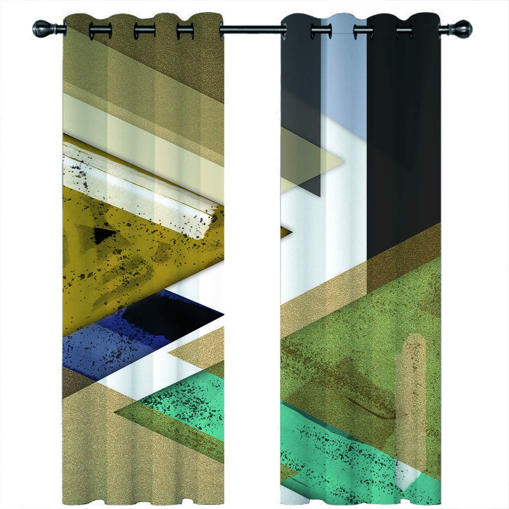 Rideau occultant thermique phonique 234x230cm grand format imprimé 3D multicolore