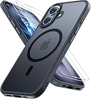 Vista 107 de Miracase - Funda magnética para iPhone 13 de 6.1 pulgadas (compatible con MagSafe) (con 2 protectores de pantalla), protección de grado militar